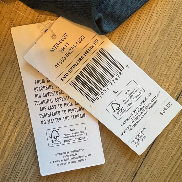 Hurley Blue Explore Adventure Tee NWT - Picture 5 of 7